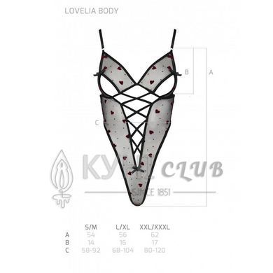 Еротичний боді з малюнком Passion LOVELIA BODY L/XL, black 102613 фото