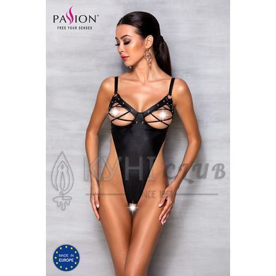 Боді з екошкіри Passion CELINE BODY L/XL, black, з доступом, відкритий 104365 фото
