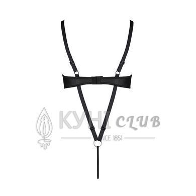 Боді з екошкіри Passion CELINE BODY L/XL, black, з доступом, відкритий 104365 фото