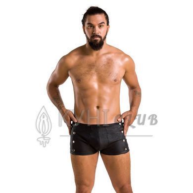Мужские кожаные боксеры с заклепками Passion 048 SHORT DAVID L/XL Black 105592 фото
