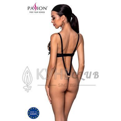 Боді з екошкіри Passion CELINE BODY L/XL, black, з доступом, відкритий 104365 фото