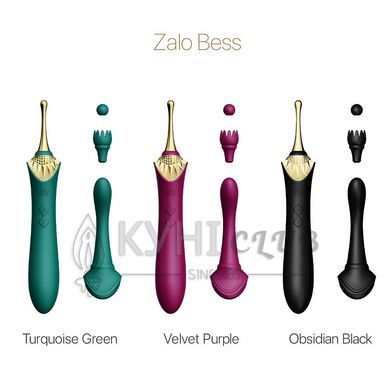 Вагинально-клиторальный вибратор Zalo &mdash; Bess Velvet Purple, мультифункциональный с насадками 104630 фото
