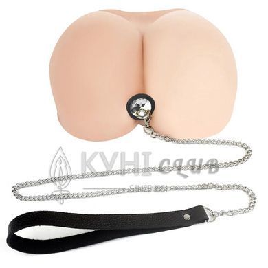 Силиконовая анальная пробка Art of Sex Silicone Anal Plug with Leash size L с поводком Black 104161 фото