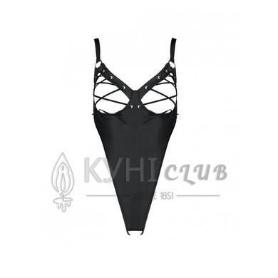 Боді з екошкіри Passion CELINE BODY L/XL, black, з доступом, відкритий 104365 фото