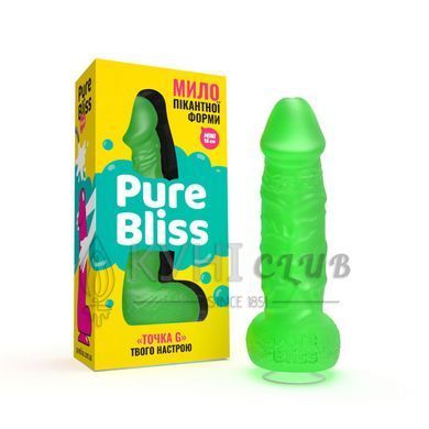 Мило у формі пеніса Pure Bliss MINI Green, крафтове мило-член, натуральне 104431 фото