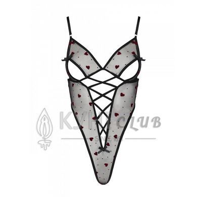 Еротичний боді з малюнком Passion LOVELIA BODY L/XL, black 102613 фото