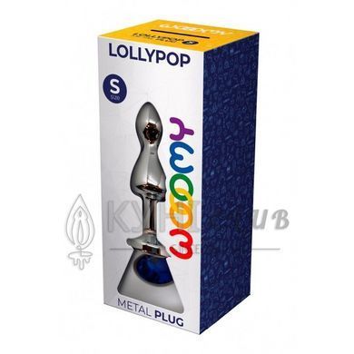 Металева анальна пробка Wooomy Lollypop Double Ball Metal Plug Blue S, діаметр 2,8см, довжина 8,5см 105399 фото