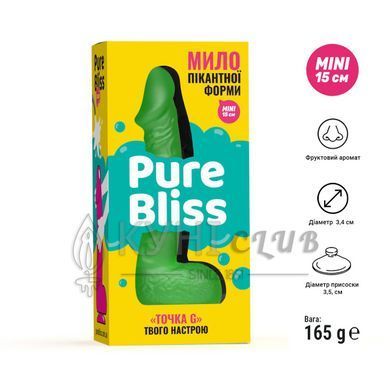 Мило у формі пеніса Pure Bliss MINI Green, крафтове мило-член, натуральне 104431 фото