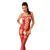 Бодістокінг Passion BS054 red, комбінезон, імітація панчіх, відкритий животик 109432 фото