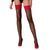 Панчохи Passion ST120 1/2 black-red, на ажурній силіконовій резинці, з вишуканим декором та люре 103686 фото
