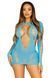 Безшовна мінісукня Leg Avenue Long sleeve cut out mini dres One size Turquoise 106559 фото 1