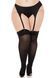 Панчохи Leg Avenue Lace top opaque thigh highs, 1X/2X, чорні, напівпрозорі, мереживна резинка 110120 фото 1