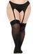 Панчохи Leg Avenue Lace top opaque thigh highs, 1X/2X, чорні, напівпрозорі, мереживна резинка 110120 фото 3