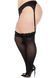 Панчохи Leg Avenue Lace top opaque thigh highs, 1X/2X, чорні, напівпрозорі, мереживна резинка 110120 фото 4