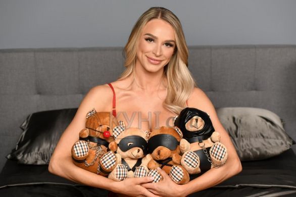 Плюшевый медвежонок ROPE Teddy Bear БДСМ в кожаной маске и обвязке, 22x16x12 см 107834 фото