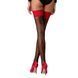 Панчохи Passion ST120 1/2 black-red, на ажурній силіконовій резинці, з вишуканим декором та люре 103686 фото 2