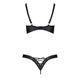 Комплект з екошкіри Passion CELINE BIKINI 6XL/7XL black, відкритий бра, стрінги зі шнурівкою 104970 фото 4
