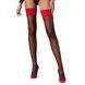 Панчохи Passion ST120 1/2 black-red, на ажурній силіконовій резинці, з вишуканим декором та люре 103686 фото 1