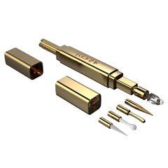 Тиклер зі змінними насадками LOCKINK 5-head Flirting Tickler, золотистий корпус, 5 наконечників 109997 фото