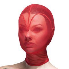 Маска серце сітка із повністю закритим обличчям Feral Feelings - Hearts Mask Red/Red 107316 фото