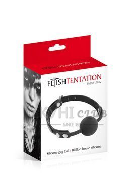 Классический кляп с силиконовым шариком Fetish Tentation Silicone Gag Ball Black 102047 фото