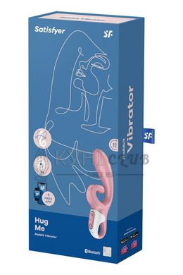 Смарт вибратор кролик Satisfyer Hug Me Pink, 2 мотора, диаметр 4,2см, широкая клиторальная часть 104256 фото