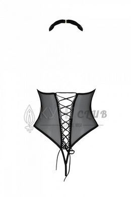 Еротичне боді Passion TRISHA BODY, S/M, beige, з відкритими чашками 107746 фото