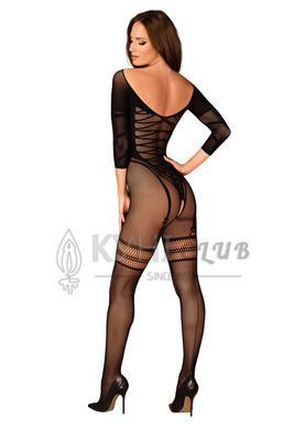 Сітчастий бодістокінг з імітацією підв&rsquo;язок Obsessive Bodystocking G329 XL/XXL, black, з доступом 105671 фото