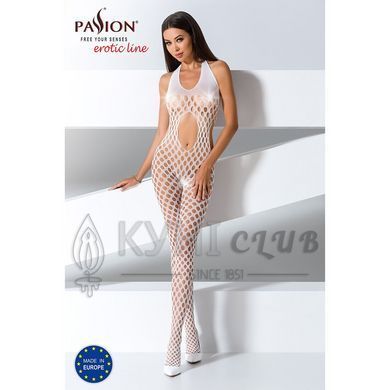 Сексуальний бодістокінг Passion BS065 One Size, White, комбінезон, велика сітка 100765 фото