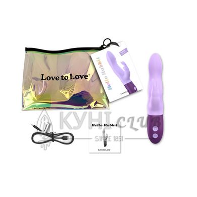 Вибратор-кролик Love To Love Hello Rabbit Violet с гибким стволом и стимуляцией точки G, 2 мотора 108876 фото