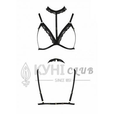 Бюстгальтер-стрепы с чокером SHELLY BRA black L/XL - Passion Exclusive 104380 фото