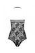 Бодистокинг с имитацией корсетной шнуровки Passion BS094 One Size, black, цветочный узор, с доступом 106940 фото 4