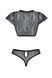 Комплект Passion LEAFA BIKINI black, XXL/XXXL, бюстгальтер-топ з рукавчиками, стрінги-шортики з вирі 108521 фото 4