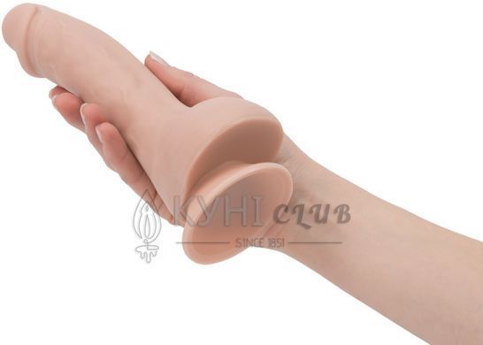Изогнутый фаллоимитатор на присоске ADDICTION &mdash; BRAD 7,5&Prime; Dildo With Balls, Beige 103477 фото
