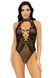 Leg Avenue Net and lace halter bodysuit OS Black 105872 фото 1
