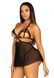 Сорочка беби-долл с открытыми чашками Leg Avenue Lace and mesh babydoll & panty Black S, стринги 107180 фото 6