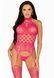 Кружевной бодистокинг с открытым доступом Leg Avenue High neck lace bodystocking One size Raspberry 106560 фото 1