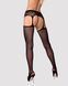 Сетчатые чулки-стокинги с кружевным поясом Obsessive Garter stockings S307 XL/XXL, черные, имитация 105255 фото 2