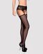 Сетчатые чулки-стокинги с кружевным поясом Obsessive Garter stockings S307 XL/XXL, черные, имитация 105255 фото 1