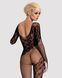 Бодістокінг Obsessive Bodystocking F210 S/M/L black, рукава-мітенки, сітка, кольорове мереживо 105205 фото 3
