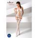 Бодистокинг Passion BS054 white, комбинезон, имитация чулок, открытый животик 109433 фото 2