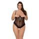 Боді Passion Exclusive NORTH BODY 4XL/5XL black, відкриті груди, з доступом, вініл та мережива 105029 фото 1