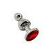 Металлическая анальна пробка Wooomy Lollypop Double Ball Metal Plug Red S диаметр 2,8см, длина 8,5см 105400 фото 1
