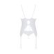 Корсет із пажами, трусики з ажурним декором та відкритим кроком Passion URSULA CORSET L/XL, white 103736 фото 4