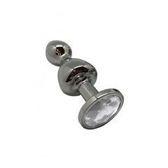 Металева анальна пробка Wooomy Lollypop Double Ball Metal Plug S, діаметр 2,8 см, довжина 8,5 см 105401 фото