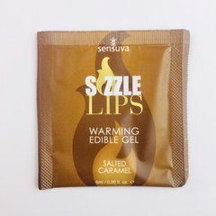 Пробник масажного гелю Sensuva - Sizzle Lips Salted Caramel (6 мл) 100622 фото