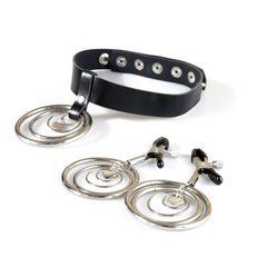 Набір чокер + затискачі Art of Sex - Choker and Nipple clamps Triada, колір чорний 109556 фото