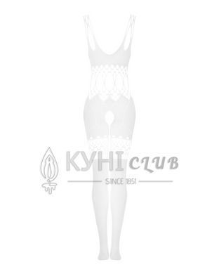 Сітчастий бодістокінг з імітацією топа та шортів Obsessive Bodystocking G330 S/M/L, white, з доступо 105672 фото