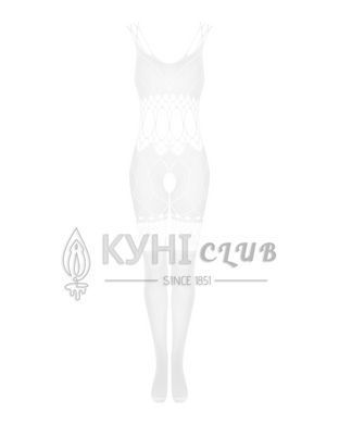 Сітчастий бодістокінг з імітацією топа та шортів Obsessive Bodystocking G330 S/M/L, white, з доступо 105672 фото