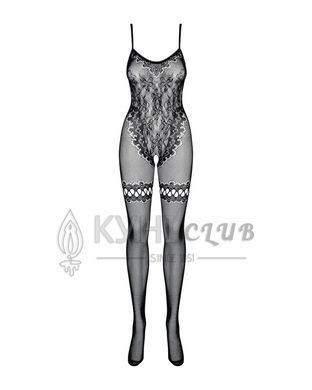 Бодистокинг Obsessive Bodystocking F213 XL/XXL, имитация кружевного боди и резинки для чулок 105207 фото